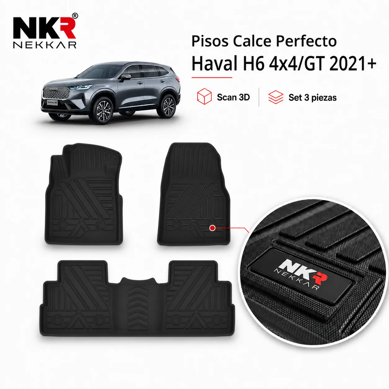 Pisos Calce Perfecto Haval H6 4x4, GT e Híbrido 2021+ | Scan 3D
