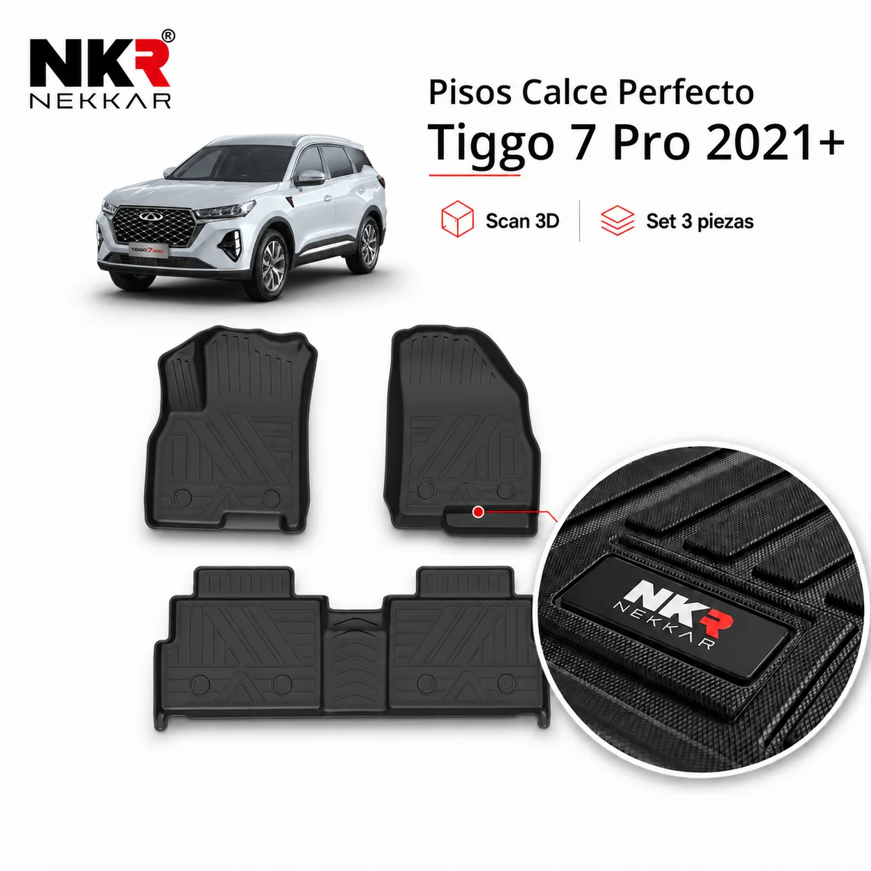 Pisos Calce Perfecto Chery Tiggo 7 Pro 2021+ | Scan 3D