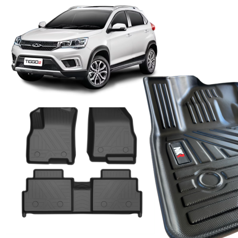 Pisos Calce Perfecto Chery Tiggo 2 - Negro -Scan 3D